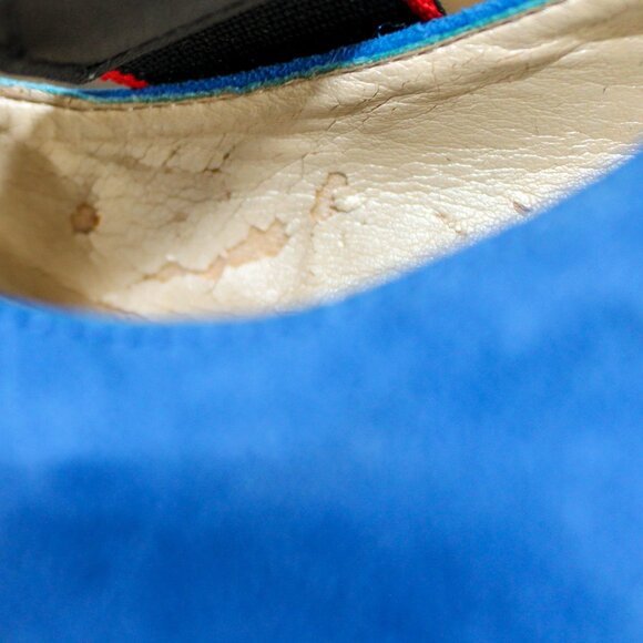 MARC FISHER Denise 6 Blue Green Suede Heels Color Block Pumps Platform Slingback - Picture 8 of 8